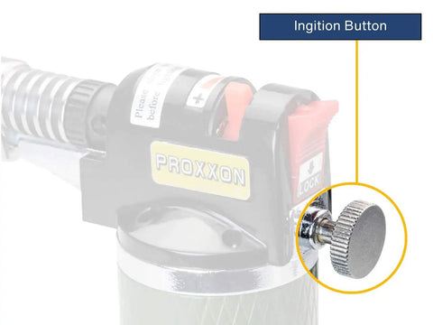 Microflam Burner MFB/E With Piezo Ignition And Adjustable Gas And Air Controls zoom on ignition button for precise flames