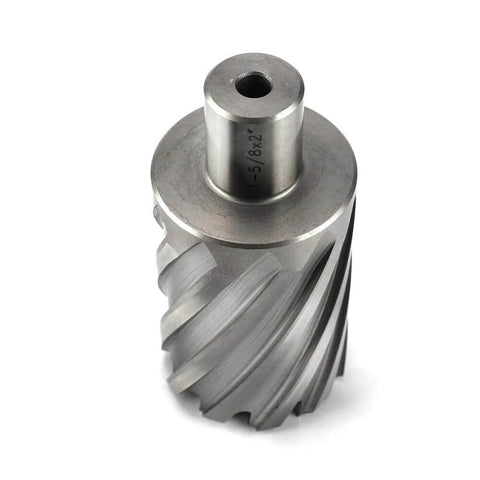 Annular cutter with Weldon shank, 1-5/8 in cutting diameter, 2 in depth of cut, silver metal