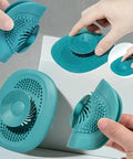 Kick Those Dreadful Sink Clogs To The Curb With This Blue Bathroom Drain Hair Catcher, Irregular Pattern Strainer Filter, And Sturdy Bath Stopper Plug For Modern Homes, flexible mesh design, easy to handle.