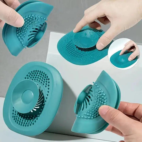 Kick Those Dreadful Sink Clogs To The Curb With This Blue Bathroom Drain Hair Catcher, Irregular Pattern Strainer Filter, And Sturdy Bath Stopper Plug For Modern Homes, flexible mesh design, easy to handle.