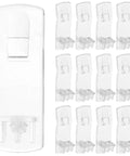Plastic Locking Shelf Pegs Set For Cabinets And Bookcases, easy install white clips shown in a group, strong construction