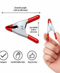 20 Piece Heavy Duty 2 Inch Spring Clamps With Metal Jaws And Rubber Tips For Woodworking And Craft Projects Tough Grip On Wood Plastic Surfaces Red Green Color Set Durable Clip Holders For Quick Clamps. Compact 2-inch metal spring clamp with rubber tips, 46 mm length