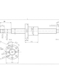 Technical diagram of SFU1605 Ball Screw With End Machined Flange Single Ballnut BK BF12 Support For CNC Linear Motion