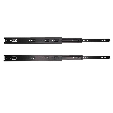 Full Extension 16 Inch Drawer Slides With Quiet Operation Heavy Duty Cabinet Rails Perfect For Dressers And Kitchen Cabinets Smooth Glide Durable Steel Hardware 2 Pack black steel slides