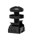 Straight Up Heavy Duty M6 Screws And Cage Nuts 60 Pack For Server Rack Shelves Cabinet Mount Hardware with a black cage nut and screw.