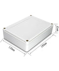 Front view of Rugged ABS Plastic Weatherproof Electrical Enclosure Box With IP65 Waterproof Rating, dimensions 180x130x45mm.