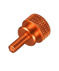 Orange M4 x 10mm Shoulder Knurled Thumb Screw for PC Case, Aluminum Alloy, Close-up View