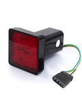 Red Lens Trailer Hitch Cover With 12 LED Brake Light For 2 Inch Receiver Keeps It Lit With Rear Fog Light Function 12V System Ready