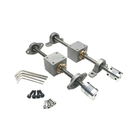 Top Tier Ball Screw With Nut Set Featuring T10 10mm Diameter Lead Screw And Trapezoidal Design Perfect For CNC Machine Tools Vertical Kits That Deliver Smooth Precision Low Friction And Heavy Duty Performance At 650mm Length Ready To Upgrade Your. CNC ballscrew kit, 650mm, metal, with couplers and mounting hardware
