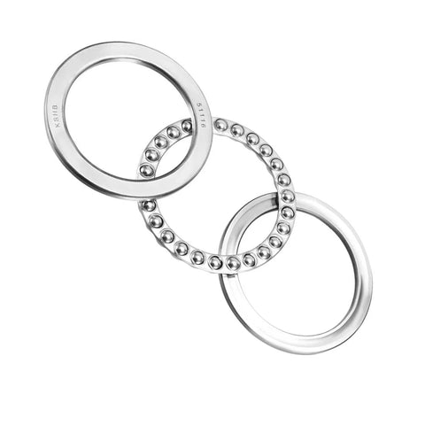 Chrome steel thrust ball bearings, 80x105x19 mm, ABEC3 single-row; set of three interlocking rings with balls