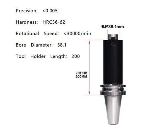 Rock Solid Cnc Milling Tool Holder With Badass Precision Shock Absorbing Design Easy Install Stainless Steel Body High Stability Build Vibration Control For Grinding Machines Tight Fit Daily Grind Ready Performance, features precise measurements.