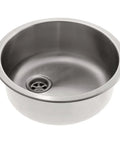 Cylinder Sink In Brushed 304 Stainless Steel, 13-3/8 Inch Diameter, 5 Inch Deep, Top Or Under Mount, 2 Inch Drain Hole