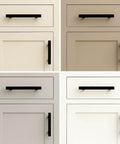 Dope Matte Black Cup Pulls 3 Inch 76.2mm Industrial Farmhouse Cabinet Pulls 25 Pack on four kitchen drawers