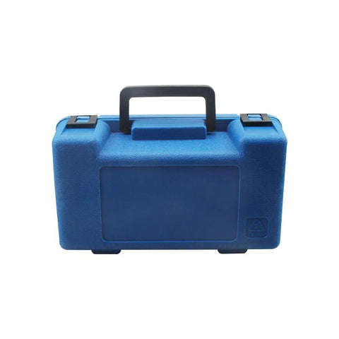 Blue carrying case for Heavy Duty Pro Grade Bearing Race And Seal Driver Set with handle and secure latches.