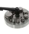 10 Piece Precision Locking Disc Cutter Set With Lever Separator For Metal Crafting And Jewelry Making Includes 1/8 To 1-1/4 Inch Diameters In Stainless Steel With Hardened Punches And Ground Base Pro Grade JT-SP310
