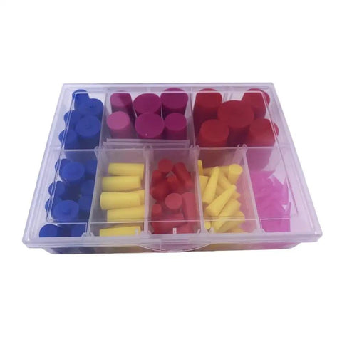 Super Duper 100 Pcs High Heat Silicone Rubber Tapered Plugs Assortment Kit For Powder Coating And Painting, Ultimate Masking System That Sticks Around And Makes Things Look Totally Fresh! plastic organizer box with assorted silicone tapered plugs