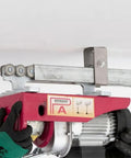 Pro Level Electric 6 Wheel Track Roller For 1 5/8 Metal Studs Quick Install Glide Mechanism, six wheel design close up.