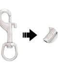 Front view: SHONAN 3.5-inch stainless steel swivel eye snap hook, bolt snap, 2-pack