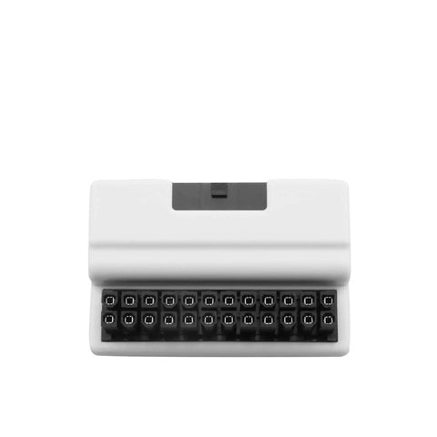 Front view of 24 Pin ATX Power 90 Degree Bend Adapter For Desktop Motherboards White FR4 Board Cable Organizer With Solid Pins