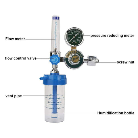 Pro Grade Oxygen Pressure Regulator With 0 To 100 MPa Air Flow Control Aluminum Alloy Body Durable Gas Reducer Gauge Meter