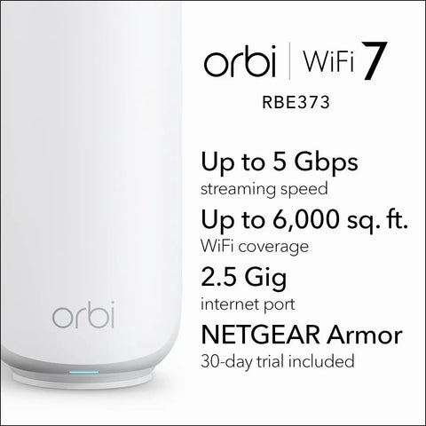 WiFi 7 Mesh System For Home With Dual Band Coverage Up To 6,000 Sq Ft, 5 Gbps Speed, 70 Devices, Router Plus Two Extenders, BE5000