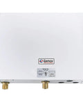 Rock Solid Commercial Tankless Water Heater Three Phase 18 KW At 480 Volt With Auto Stage Cycling Gutsy Steel Housing top view showing connectors.
