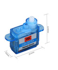 Two Pack Micro Digital Servo GH-S37D 3.7g Coreless RC Servo For RC Airplanes Cars Boats Ultra Lightweight, blue casing, dimensions