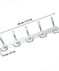 Two Piece Five Hook Wall Mounted Coat Rack Made From Solid Stainless Steel Featuring A Polished Mirror Finish Great For Bathrooms Bedrooms And Hallways A Real Deal Storage Solution, with measurement details.