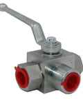 Half Inch NPT 3 Way Shut Off Hydraulic Ball Valve 7250 PSI High Pressure Workhorse For Fluid Control And Line Switching Durable Silver Finish L Born Model