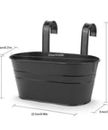 Four Pack Hanging Flower Pots, Metal Iron Wall Planter for Indoor and Outdoor Use with detachable hooks and drainage holes