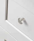 Stainless Steel Cabinet Door Handle from Set Of 4 With Hidden Buckle Drawer Pulls in Gun Grey installed on white cabinet
