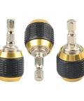 Self Locking Drill Bit Holder Set 50mm Length With One Quarter Inch Hex Shank Quick Release Extension For Impact Drivers And Power Drills