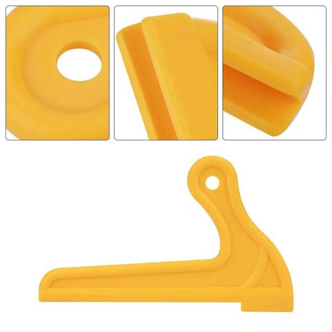 Close-up of 2 Pack V Type Woodworking Push Sticks Safety Push Blocks For Table Saws Routers And Jointer ABS Yellow V Shaped Push Tool