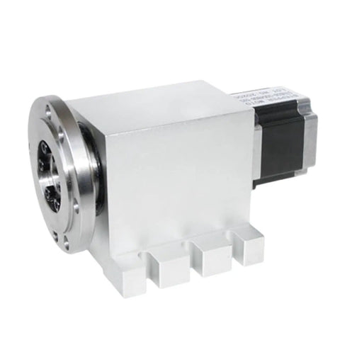High Precision Harmonic Drive Reducer Dividing Head 4th Axis CNC Rotary Axis With 100mm Chuck And Three To Four Jaw Chuck 50 To 1 Speed Reduction Ideal For Woodworking Tools Milling And Engraving, white metal body