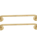 Brushed Brass Cabinet Handles Set Of 2 Solid Brass Drawer Pulls With Base 160mm Hole Spacing Sleek Modern Cupboard Door Pulls