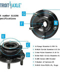 Front Wheel Bearing Hub Assembly Replacement For Nissan Rogue 2008 Through 2013 And Rogue Select 2014 Through 2015 Sentra 5 lug