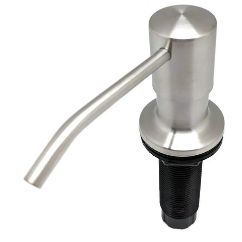 Top Fill Built In Soap Dispenser For Kitchen And Bath Stainless Steel 17 Oz Bottle Capacity Long 3 Inch Nozzle Check Valve Keeps Prime Satin Finish Easy Refills From The Top