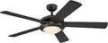 Awesome Fifty Two Inch Dimmable Led Ceiling Fan With Light In Espresso Finish Perfect For Big Rooms Up To Two Hundred Twenty Five Square Feet Reversible Walnut Blades Frosted Glass Downrod Only