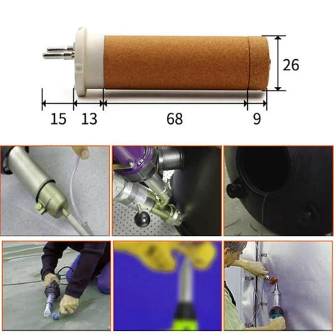 Front view of hot air welder core W100.702 with brown insulation sleeve and white end cap.