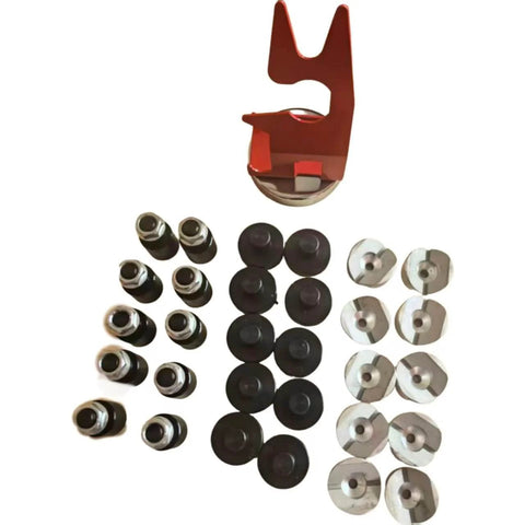 Fixturing Kit For Portable Five Eighth Inch Holes Welding Table With Magnetic Torch Holder, V Blocks, Riser Stops, Squaring Pins