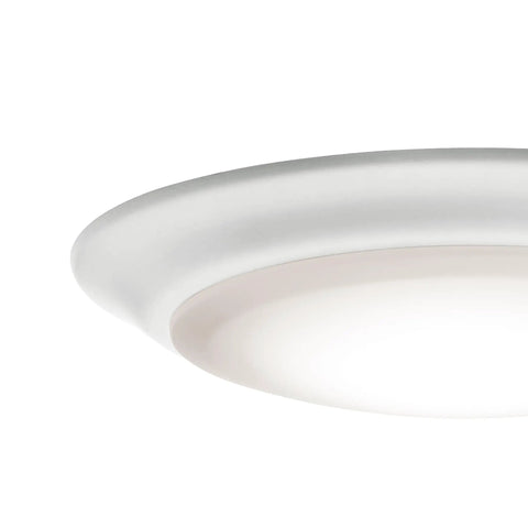Close-up of Horizon 7.4 Inch LED Downlight Ceiling Light 3000K White, rounded modern fixture with smooth edges and white finish.