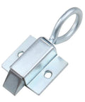 Heavy Duty Rock Solid Carbon Steel Gate Latch Featuring Quick Grab Spring Pull Ring And Corrosion Resistant Mounting Hardware close-up view.