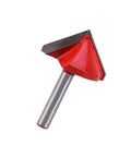1/4 Inch Shank V Groove Router Bit With Double Carbide Edges For Clean 90 Degree Chamfers And Engraving On Wood acrylic MDF PVC Made For Cool Woodworking Signs And Fancy Decor Projects, angled view
