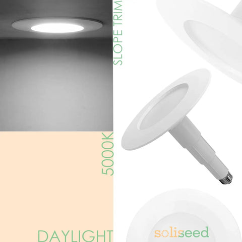 4 Pack 5 To 6 Inch LED Recessed Can Lights With Adjustable Length, Retrofit Downlights, 12W Equal 60W, 5000K Daylight