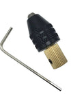 Super Tight Micro Chuck Set For Small Drill Bits 0.3-3.4mm Brass Collet Holder with hex key for hobbyist metalworking.