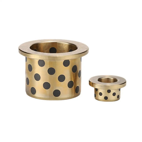 Top Shelf One Piece Flanged Oil Free Graphite Brass Bearing Sleeve Featuring Built In Self Lubricating Properties And Rock Solid High Load Durability For Smooth Heavy Duty Machinery Repair Work