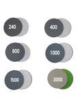 Get A Sweet Deal On This 30 Pack Of Premium SiC Sanding Discs In 125mm Size showcasing 240, 400, 800, 1000, 1500, 3000 grit options.