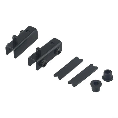 2 Pack Glass Door Hinges No Drill Stainless Steel Pivot Swivel for 5 to 6mm Glass with Rubber Cushions Black for Cabinets and Bookcases