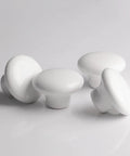 Badass White Round Cabinet Knobs For Kitchen And Farmhouse Drawers Boasting A Super Clean Slick Design Sturdy Zinc Build With No Hassle Quick Install Mounting Screws Included Tight Grip Handles 10 Pack