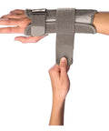 Reversible Wrist Stabilizer With Splint For Men And Women, Adjustable Pain Relief Wrist Brace, Taupe, Size L/XL, worn on left hand